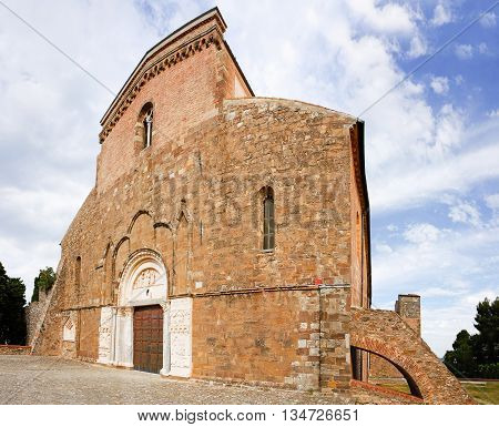 Fisheye of abbey of San Giovanni in Venere in Fossacesia (Italy)