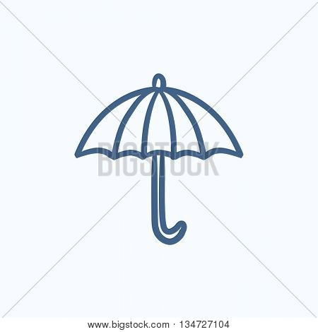 Umbrella sketch icon for web, mobile and infographics. Hand drawn umbrella icon. Umbrella vector icon. Umbrella icon isolated on white background.