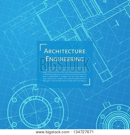 Vector technical blueprint of  mechanism. Engineer illustration