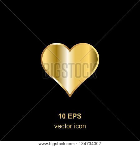Golden Heart On Black