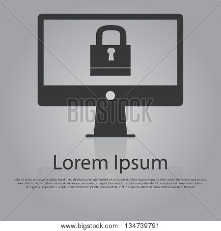 Vector Icon Of Computer Lock Icon