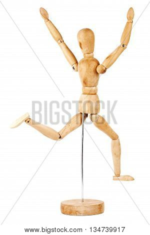 Wooden dummy isolated on a white background