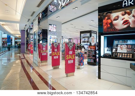 KUALA LUMPUR, MALAYSIA - MAY 09, 2016: Sasa store in Suria KLCC. Sa Sa International Holdings selling cosmetics, personal care, skin care and baby care products, often at discounted prices