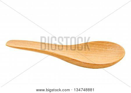 Wooden Spoon Isolated on White Background Saved clipping path.