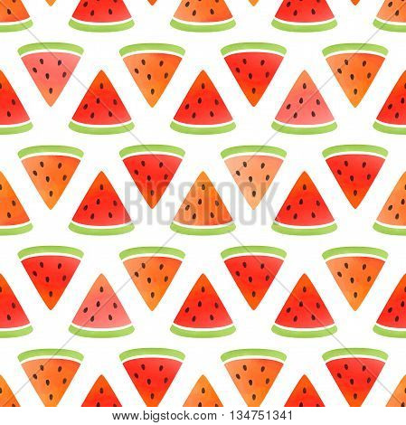Watermelon wallpaper. Vector seamless pattern. Watercolor background