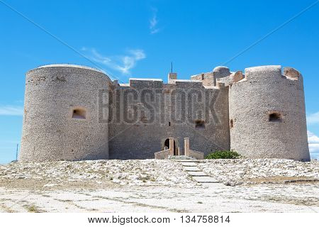 Castle Chateau d'If, near Marseille France. On sunny warm day in Provence.
