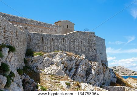 Castle Chateau d'If, near Marseille France. On sunny warm day in Provence.