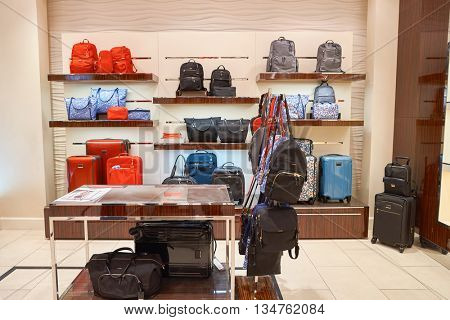 KUALA LUMPUR, MALAYSIA - MAY 09, 2016: interior of the store at Suria KLCC. Suria KLCC is located in the Kuala Lumpur City Centre district. It is in the vicinity of the landmark the Petronas Towers.