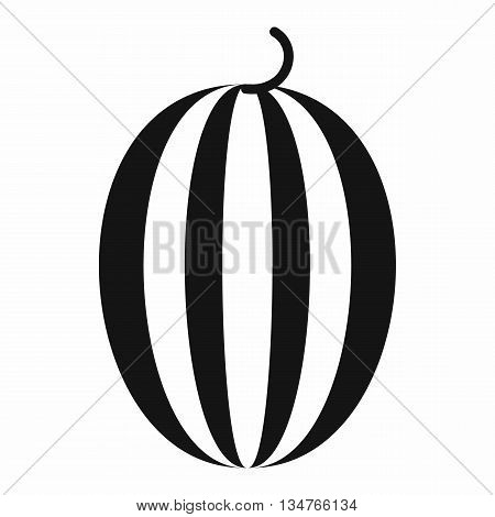 Striped melon icon in simple style isolated on white background