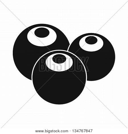 Ripe bilberries in simple style isolated on white background