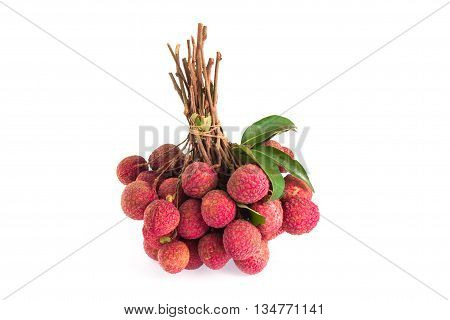 fresh lychees isolated on a  white background