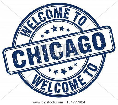welcome to Chicago stamp. welcome to Chicago.