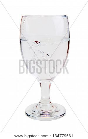 air bubble in water to wine glasses on white background with workpaths.
