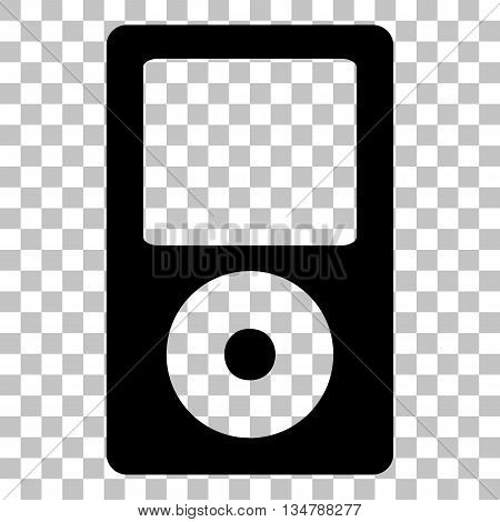 Portable music device. Flat style black icon on transparent background.