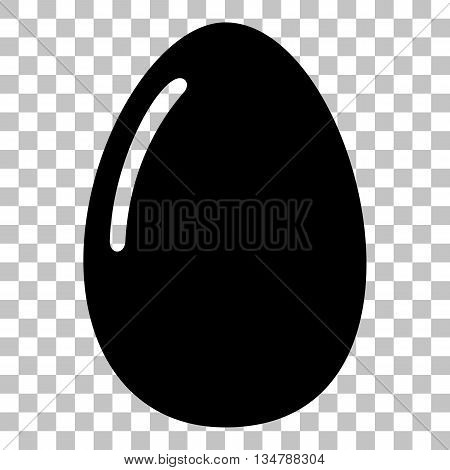 Chiken egg sign. Flat style black icon on transparent background.