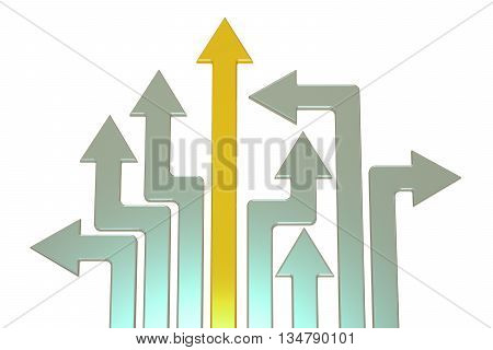 business direction and strategy concept 3D rendering isolated on white background