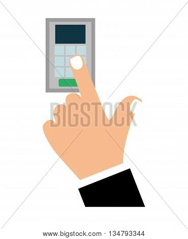 Security system representated by code control design over white background