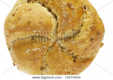 Bun With Beans Isolated On White
