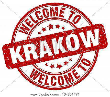 welcome to Krakow stamp. welcome to Krakow.