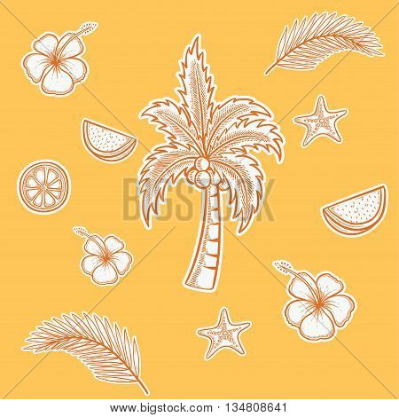 The Summer Pattern or texture in yellow background