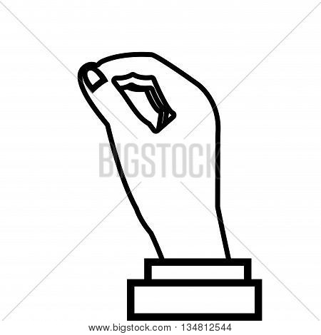 cartoon humand hand side view over isolated background, vector illustration