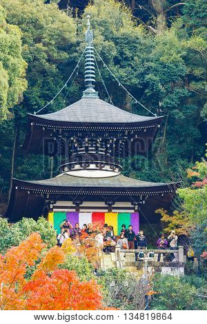 KYOTO JAPAN - NOVEMBER 22 2015: Eikando (View of Eternity Hall) Zenrinji (Temple of Forest of Zen) founded in 853 houses a famous Amida statue which a Japanese important Cultural Property