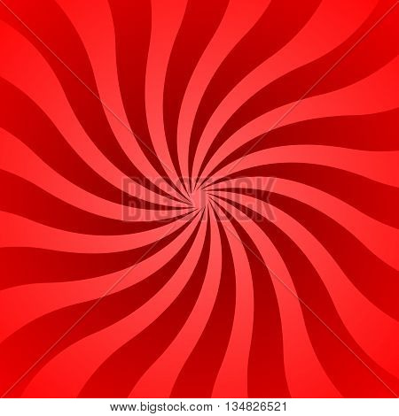 Red rays poster. Popular ray star burst background television vintage. Dark-red and light-red abstract texture with sunburst flare beam. Retro art design. Sun glow bright pattern Vector Illustration