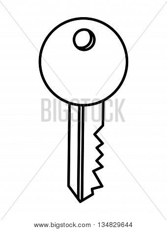 Security system and protection represented by key icon over flat and isolated background