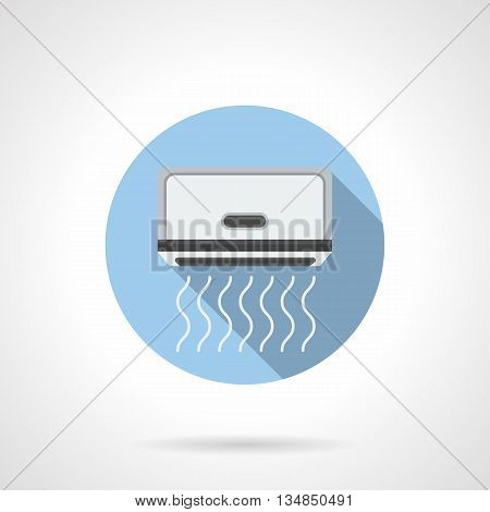 Monoblock air conditioning. Equipment for maintain optimal climatic conditions in the premises. Household and office appliances. Round flat color style vector icon.