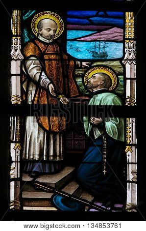 Stained Glass - Saints Francis Xavier And Ignatius Of Loyola