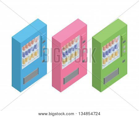 automatic vending machine, Vending machine vector set.