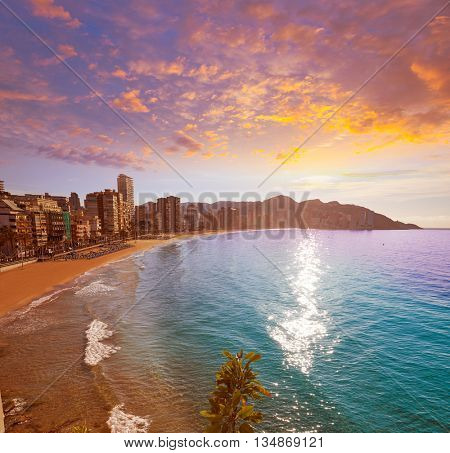 Benidorm Levante beach in Alicante Mediterranean of Spain