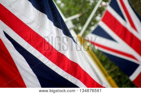 Abstract Union Jack Flags in The Mall London on A Royal Event