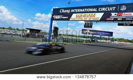 BuriramThailand - June 12 2016: Buriram festival of speed GT ASIA / TCR ASIA series 2016 took place at the Chang International Circuit in Buriram Thailand on June 10-12 2016.