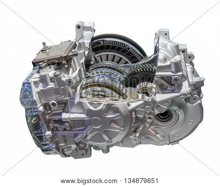 Automotive transmission gearbox isolated