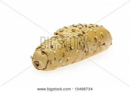 Bun With Beans Isolated On White