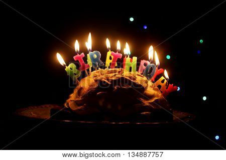 Abstract Homemade Happy Birthday Cake Scene England
