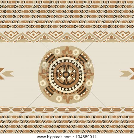 Ethnic seamless pattern with tribal aztec motives.Aztec pattern.Vector seamless background with folk elements .