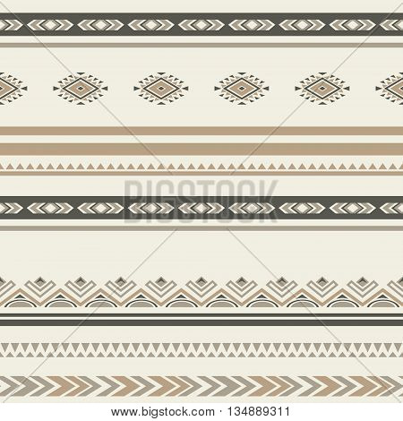 Seamless ethnic striped ornamental pattern . Vector ornated background .