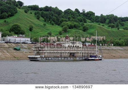 Nizhny Novgorod Russia - June 11.2014. Romodanovsky pier on the river Oka.