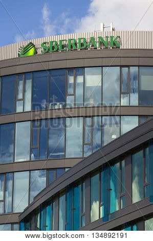 Prague, Czech Republic - June 18: Sberbank Corporation Logo On The Building Of Czech Headquarters On