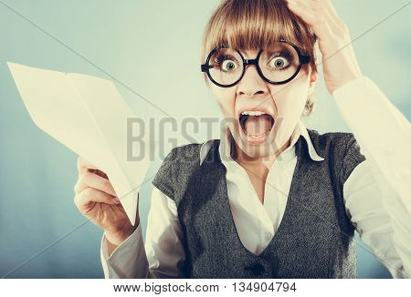 Fly Fear. Woman Holding Airplane In Hand.