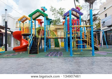 colorful playground for kid in the park