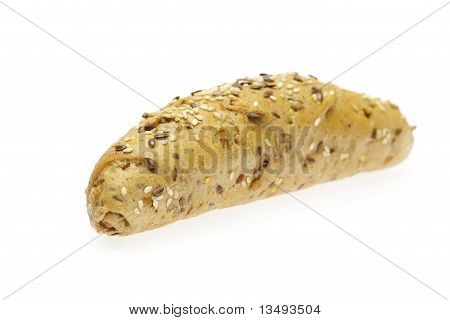 Bun With Beans Isolated On White