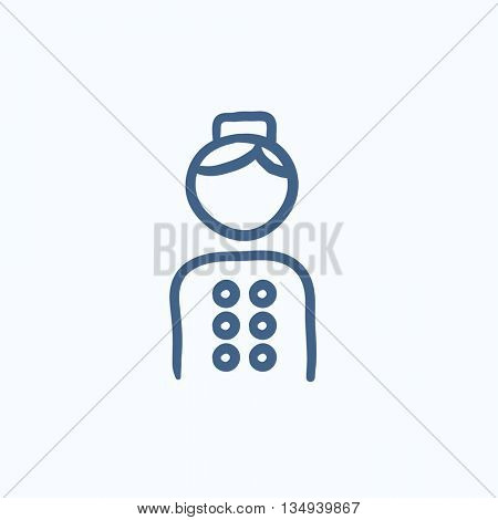 Bellboy vector sketch icon isolated on background. Hand drawn Bellboy icon. Bellboy sketch icon for infographic, website or app.