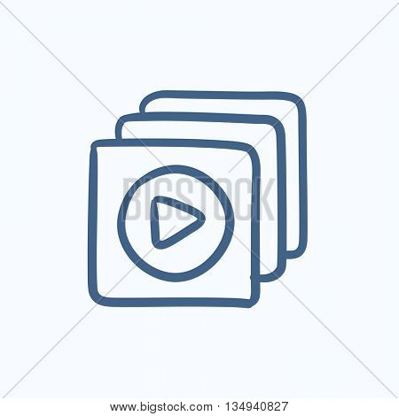 Media player vector sketch icon isolated on background. Hand drawn Media player icon. Media player sketch icon for infographic, website or app.