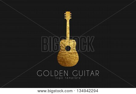 golden gutar logo. music logo. guitar logo design