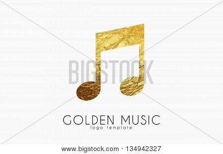 Music note. Golden note. Music logo design