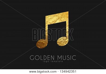 Music note. Golden note. Music logo design