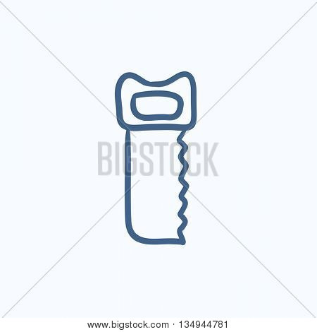 Saw vector sketch icon isolated on background. Hand drawn Saw icon. Saw sketch icon for infographic, website or app.